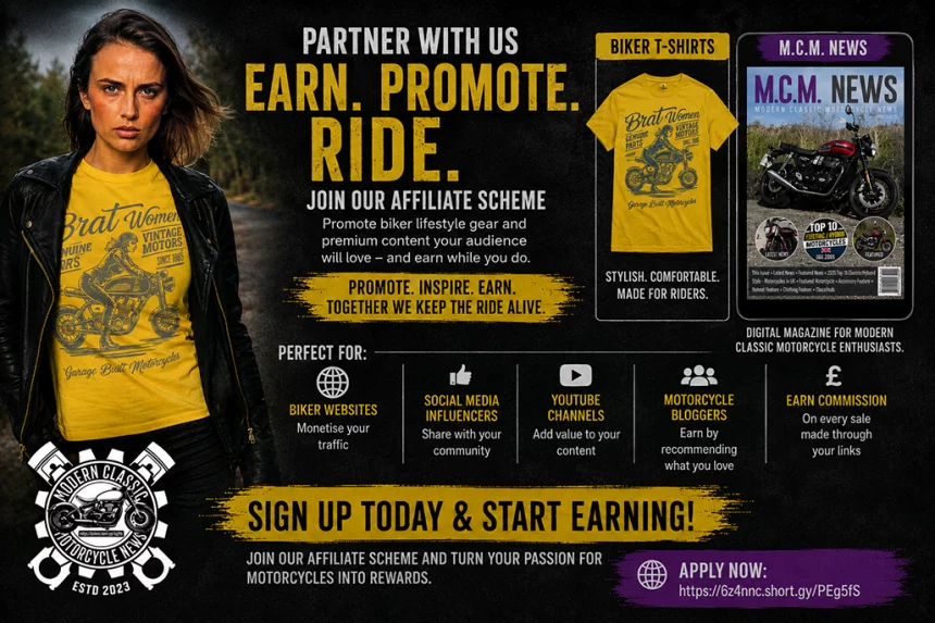 Affiliate Programme For Motorcycle Websites, Youtubers And Social Media Creators